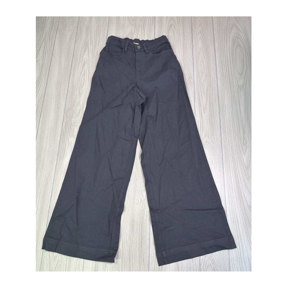 Pact Charcoal Gray Wide Leg High Rise Pants XXS Organic Cotton Blend
